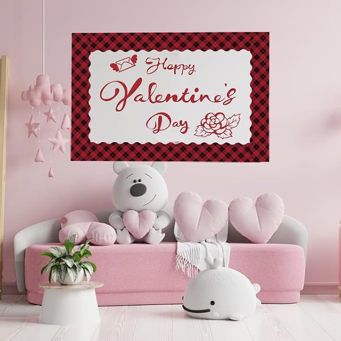 69 Ft Valentine's Day Bulletin Board Borders, Buffalo Plaid Bulletin Board - Image 4