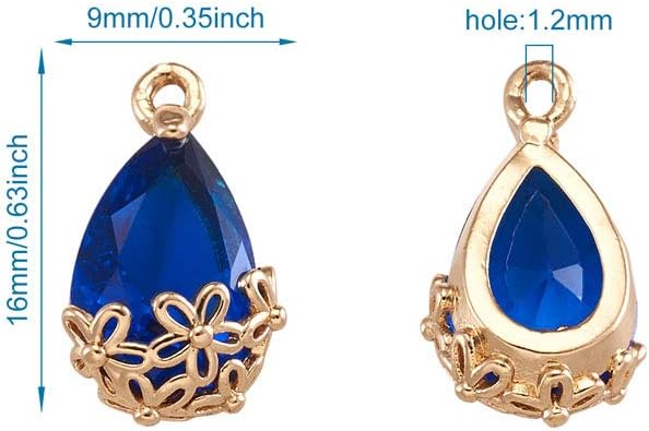 FASHEWELRY 50Pcs Faceted Teardrop Glass Pendants Transparent Crystal Drop Charms - Image 3