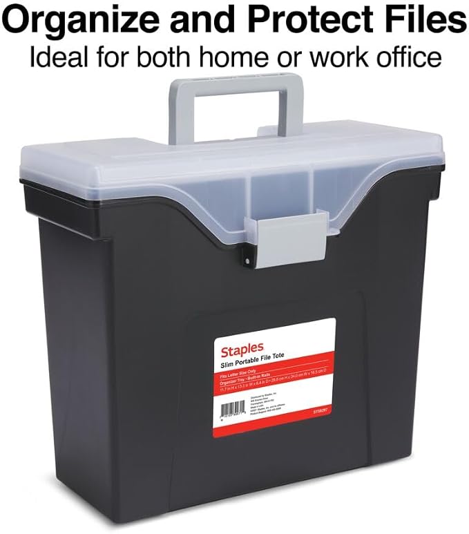 STAPLES Slim Portable File Tote, Letter Size - Image 4