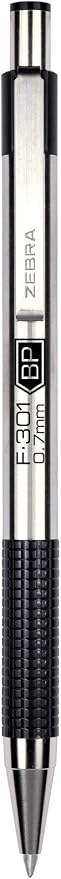 Zebra Pen F-301 Retractable Ballpoint Pen, Stainless Steel Barrel, Fine Point - Image 2