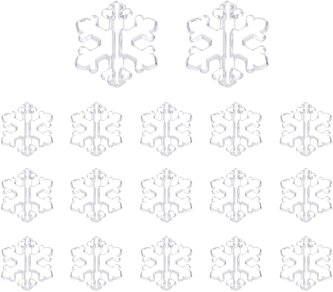 UNICRAFTALE About 600Pcs Christmas Snowflake Beads Bulk Transparent Clear Mini by UNICRAFTALE