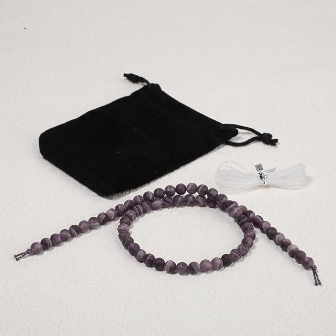 6mm Matte Amethyst Bead, 15-Inch Matte Round Loose Stone Beads - Image 7