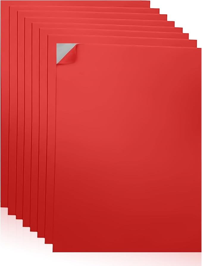 Self-Adhesive EVA Foam Sheets for Crafts – 2mm Thickness 8 Red Sheets, 6 x 9 by Unknown