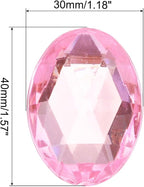 MECCANIXITY 10Pcs Acrylic Oval Gems 30x40 mm Flat Back Artificial Rhinestones - Image 2
