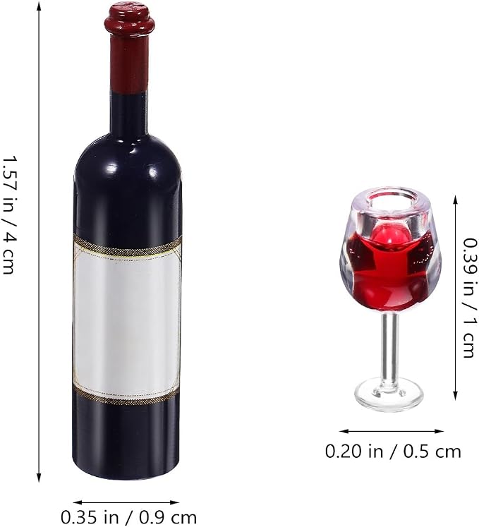Homoyoyo Miniature Wine Glasses and Bottles Set 18pcs - Image 3