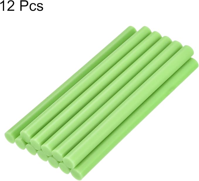 uxcell Mini Hot Glue Sticks for Glue Gun 7mm x 200mm Green 12pcs - Image 3