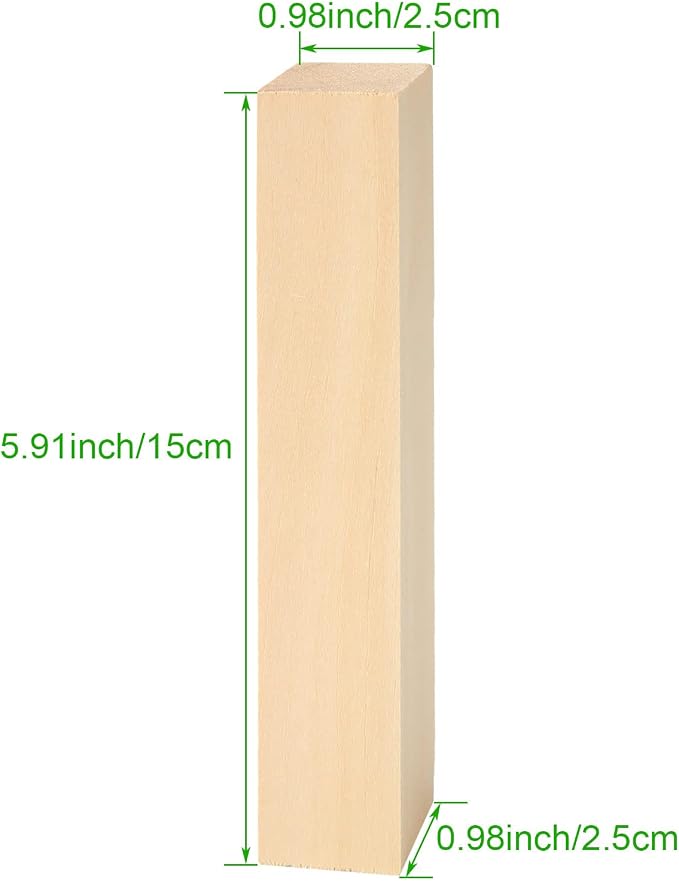 40PCS Basswood Carving Blocks, Unfinished Wood Squares Wooden Blocks - Image 2