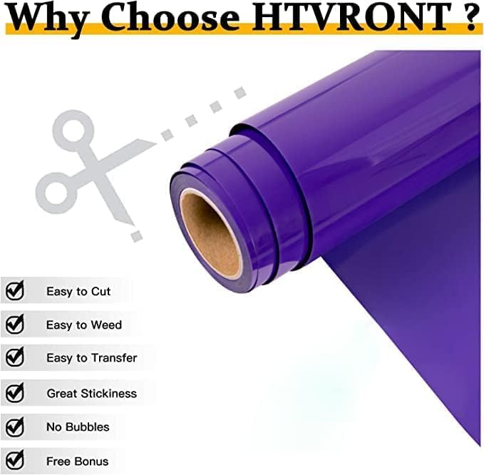 HTVRONT Heat Transfer Vinyl Purple HTV Rolls, HTV Vinyl - Image 3