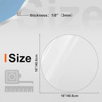 KINLINK 16in Plexiglass Sheets 1/8 inch Thick, 3mm Clear Circle PET Plastic - Image 2