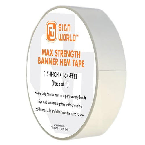 1.5" MAX Strength Banner Hem Double Sided Permanent Tape by AJSignWorld