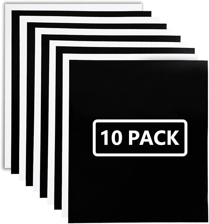 FUNKAKA HTV Heat Transfer Vinyl Bundle, 5 Black HTV Vinyl and 5 White Iron on by FUNKAKA