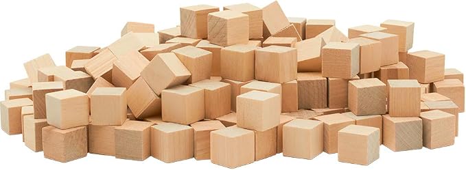 DIY Wooden Cubes 5/8-inch, Unfinished Wood Blocks by Woodpeckers