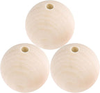 TBFYS 1.6IN Wood Beads for Crafts, Extra Large Wooden Balls Bead Unfinished by TBFYS