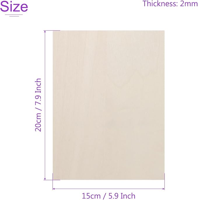 DMiotech 12 Pack 8 x 6 x 1/13 Inches 2mm Thick Wood Sheets Basswood Sheets - Image 3