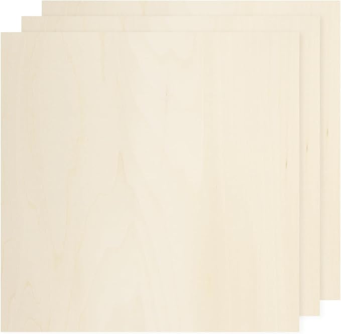 MECCANIXITY 3pcs Basswood Sheets 6 x 6 x 5/32 Inch Unfinished Wood Boards by MECCANIXITY