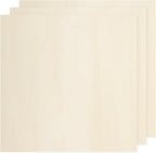 MECCANIXITY 3pcs Basswood Sheets 12 x 12 x 1/8 Inch Unfinished Wood Boards by MECCANIXITY