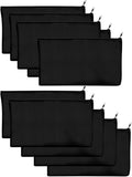 80 PCs 8.3x4.7 Black canvas Zipper Pouch, Makeup Bags Bulk Pencil Pouch by CRULEEN