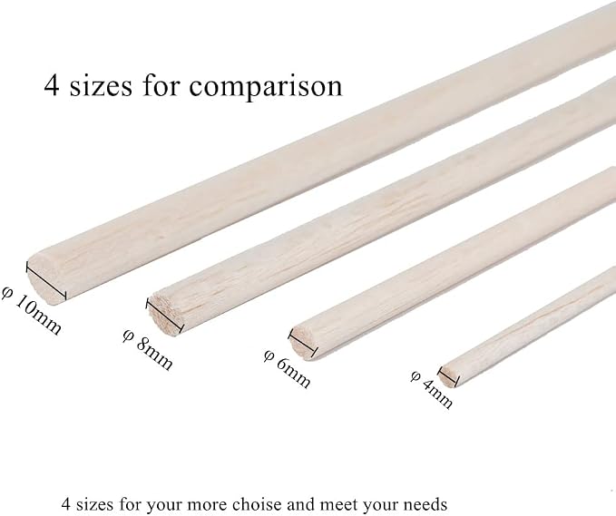 12 Pack Round Wood Dowel Rods 3/8x3/8x12 Inch Balsa Wood Sticks φ3/8 Inch - Image 5