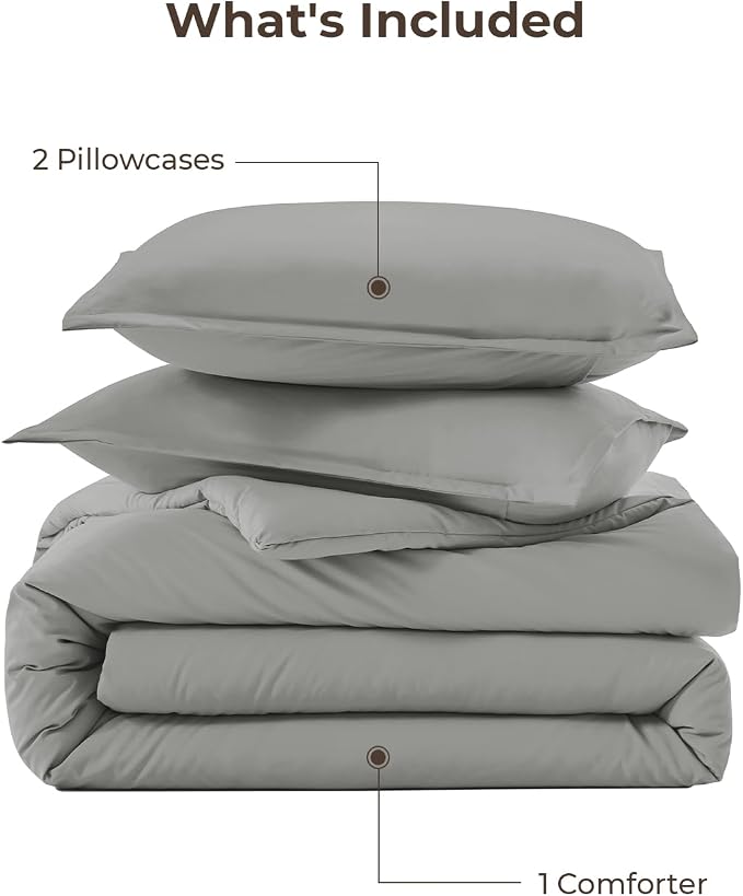 Litanika Comforters Grey Twin/Twin XL Size, 2 Pieces Lightweight Solid Bedding - Image 7