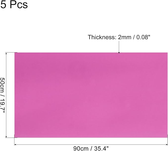 MECCANIXITY EVA Foam Sheets Rose Red 35.4 Inch x 19.7 Inch 2mm Thick Crafts - Image 2