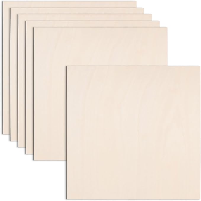AWIZOM 6 Pack Basswood Sheets for Crafts-24 x 24 x 1/8 Inch- 3mm Thick Plywood by AWIZOM