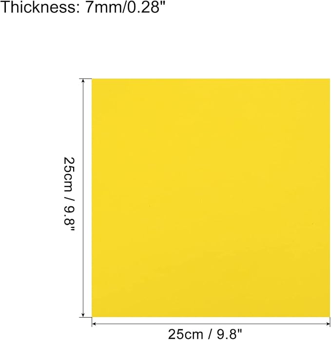 MECCANIXITY EVA Foam Sheets Yellow 9.8 Inch x 9.8 Inch 7mm Thick Crafts Foam - Image 2