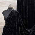 Black Royal Velvet Fabric by The Yard, Wedding Decor, Fashion & Crafts I by VALENTINATEXTILEINC