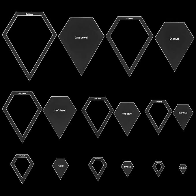 BENECREAT 16 Sizes Jewel Quilting Template, Acrylic Intricate Sewing Machine - Image 8