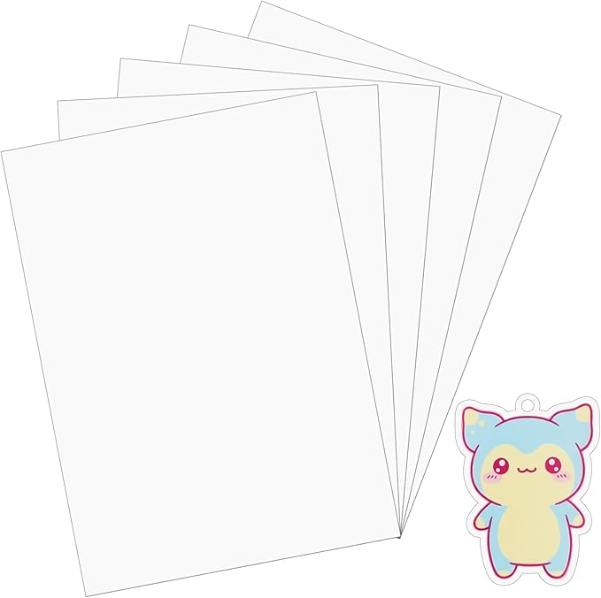 WISYOK 5Pcs Shrinky Dink Sheets, Printable Shrinking Plastic Sheets by WISYOK