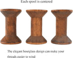 HAHIYO 2Inch/5cm 6PCs Light Brown Color Wood Spool - Image 4