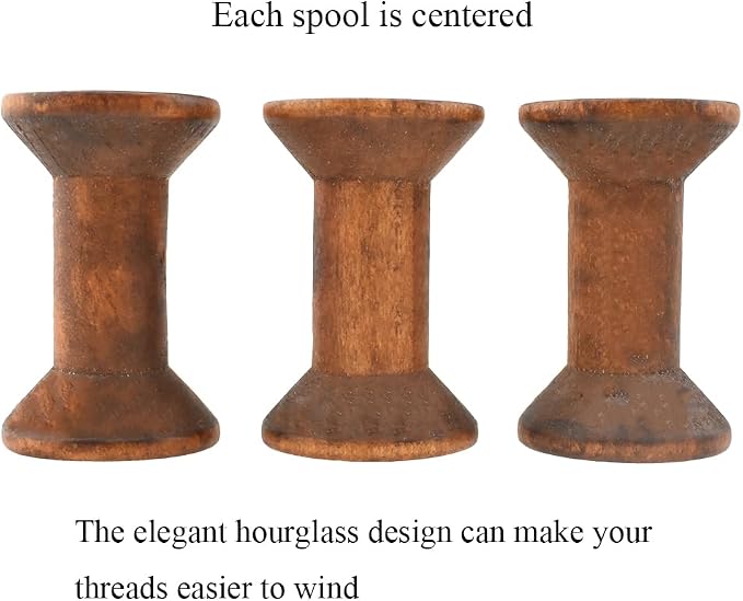 HAHIYO 2Inch/5cm 6PCs Light Brown Color Wood Spool - Image 4