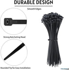 Kable Kontrol Cable Zip Ties Black 10, 50 Lbs Tensile Strength, Bulk Pack - Image 4