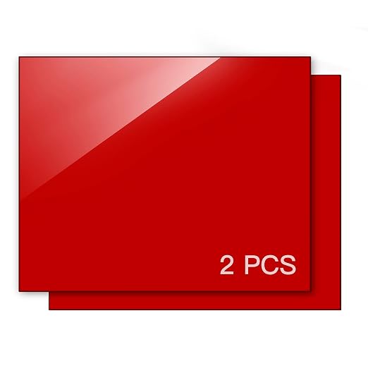 Red Acrylic Sheet 12" x 16" x 1/8" Thick, ALCCIFI 2 Pack Opaque Glossy Cast Red - Image 2