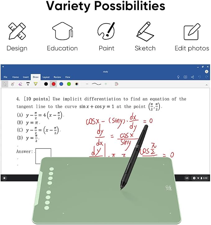XPPen Deco 01 V3 10x6 Drawing Tablet | 16K Pressure Pen | Battery-Free Stylus | - Image 6