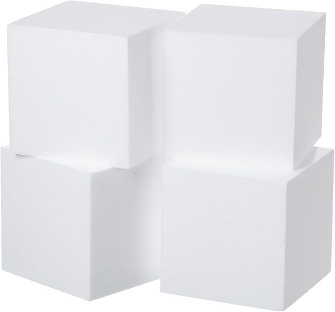 Crafare 4 Pack Craft Foam Blocks 6x6x6inch Polystyrene Brick Square - Image 3