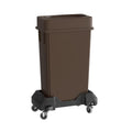 23 Gallon Brown Slim Jim Trash Can with Drop Shot Lid and Dolly