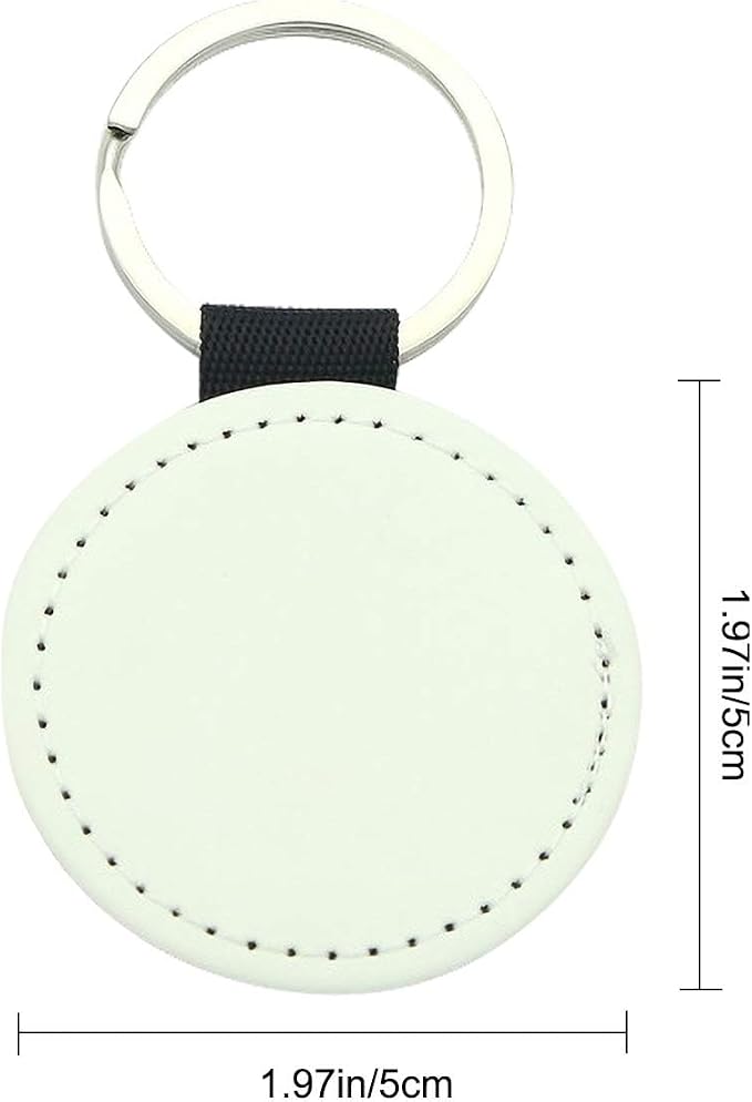 12 Pcs Sublimation Blank Keychains, PU Leather White Keychains Ornament Pendants - Image 5