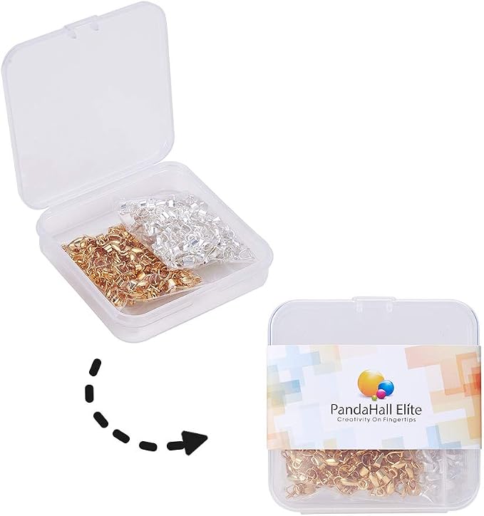 PH PandaHall 160pcs Brass Pinch Bails Golden Silver Pendant Chain Connector - Image 8
