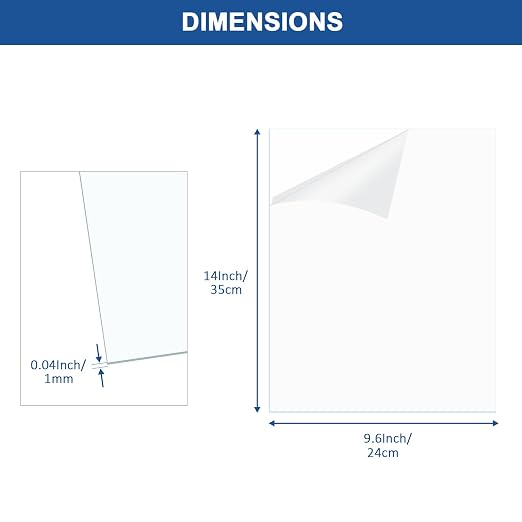 6 Pack Clear Plexiglass Sheets 9.6×14×0.04InThin PET Plexiglass Sheets - Image 2