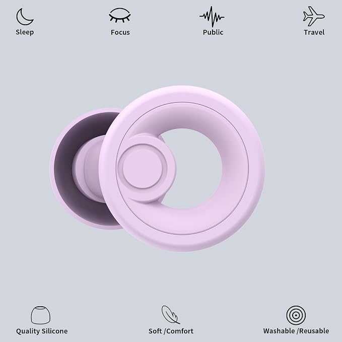 Jayine Ear Plugs for Noise Reduction, Reusable Concert Earplugs Hearing - Image 2