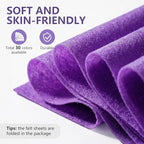 Purple Felt Fabric 36'' X 36'', 1.4mm Large Felt Sheets Soft Durable Crafts - Image 3