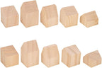 NBEADS 10 Pcs Unfinished Wooden House Shaped Blocks, Large Wood Blocks by NBEADS