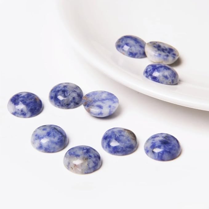 20pcs 4-12mm Blue Sodalite Semicircle Cabochons Beads - Image 3