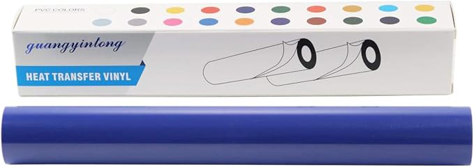 guangyintong Heat Transfer Vinyl Blue HTV Rolls, Glossy Surface HTV Vinyl - Image 2