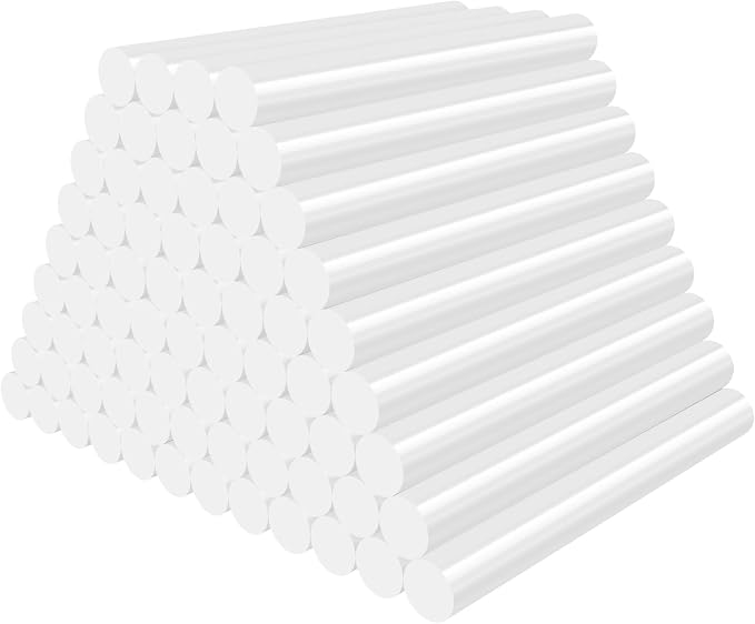 72 Pack White Hot Glue Sticks Bulk, 4 x 0.43 in High and Low Temp Adhesive Glue by ENPOINT