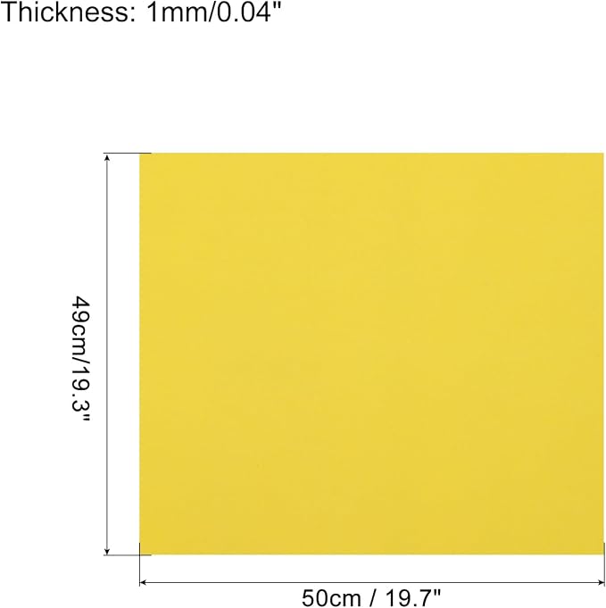 MECCANIXITY EVA Foam Sheets Lemon Yellow 19.7 Inch x 19.3 Inch 1mm Thick Crafts - Image 2
