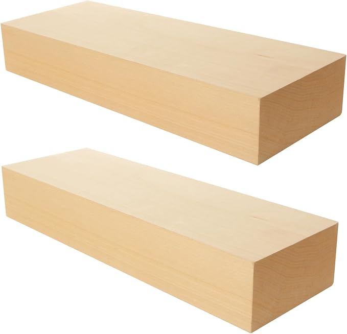 2 Pack Unfinished Basswood Carving Blocks, Christmas DIY Supplies by HOME