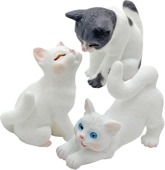 Dollhouse Cats w/ 1/12 Scale Accessories Mini Furniture Model Wooden Miniature - Image 2