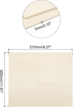 MECCANIXITY Basswood Sheet 8.3 x 11.8 x 0.12 Inch Unfinished Wood Boards Plywood - Image 2