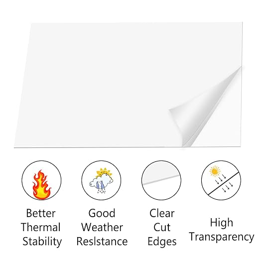 YSTIME 8" x 12" Clear Acrylic Sheet Plexiglass Plastic Sheet - Image 4